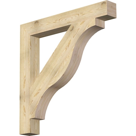 Ekena Millwork Funston Block Rough Sawn Bracket, Douglas Fir, 6"W x 48"D x 48"H BKT06X48X48FST05RDF